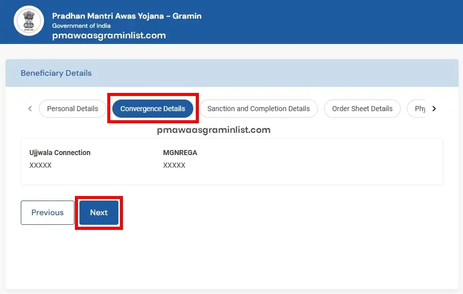 PM Awas Gramin Beneficiary Convergence Details 2025