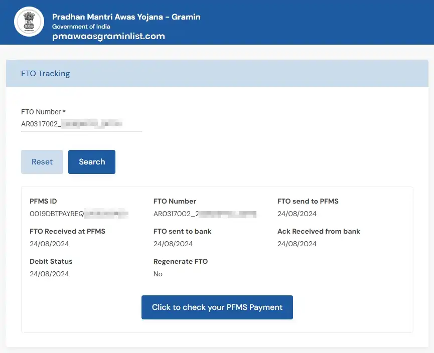 PMAYG Yojana FTO Payment Tracking 2025