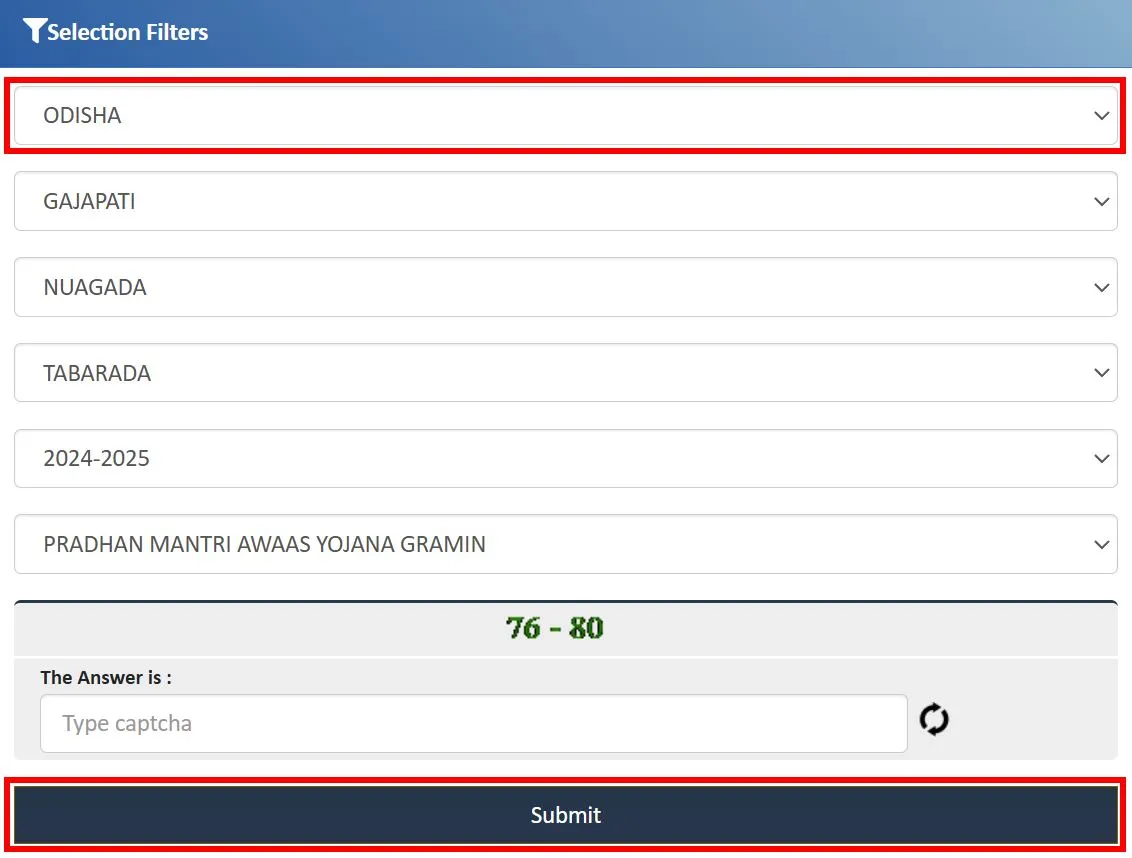 PM Awas Yojana Gramin List Odisha 2025